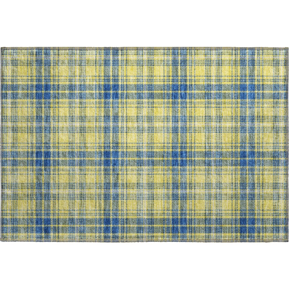 Premium Machine Washable Mayfield AMF993 Yellow 1'8" x 2'6" Rug. Picture 1