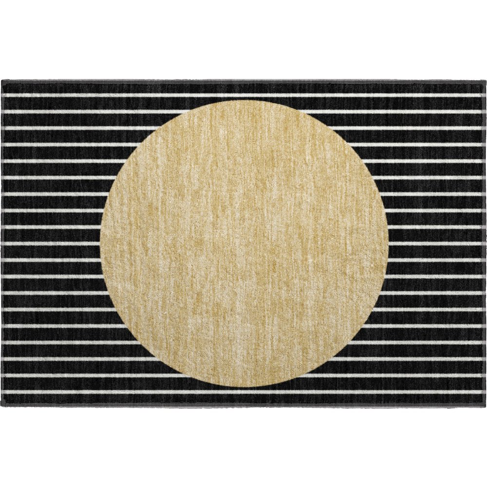 Premium Machine Washable Mayfield AMF994 Black 1'8" x 2'6" Rug. Picture 1
