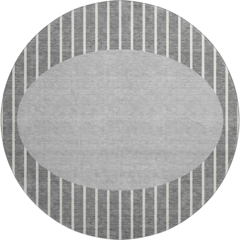 Premium Machine Washable Mayfield AMF994 Gray 8' x 8' Round Rug. Picture 1