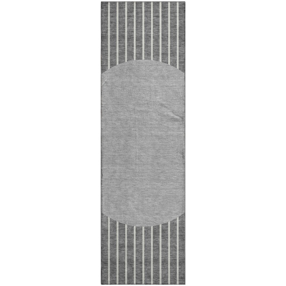 Premium Machine Washable Mayfield AMF994 Gray 2'3" x 7'6" Runner Rug. Picture 1