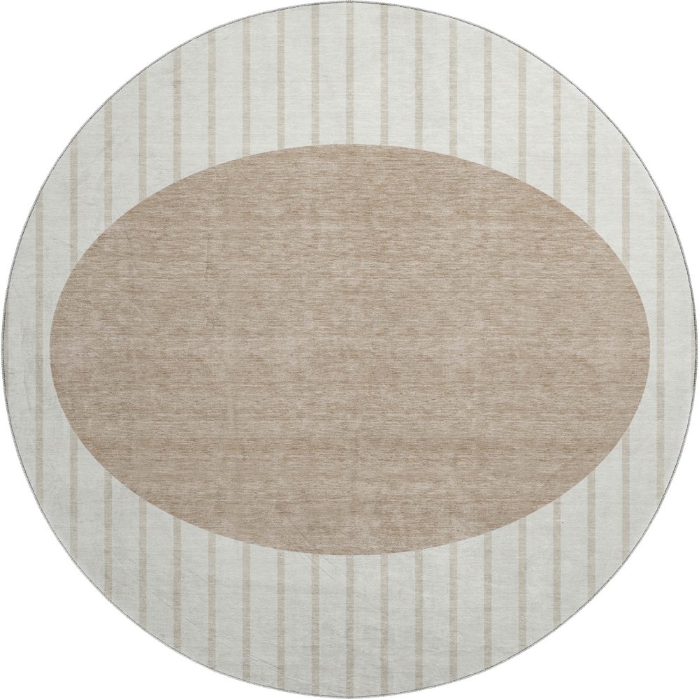 Premium Machine Washable Mayfield AMF994 Ivory 8' x 8' Round Rug. Picture 1