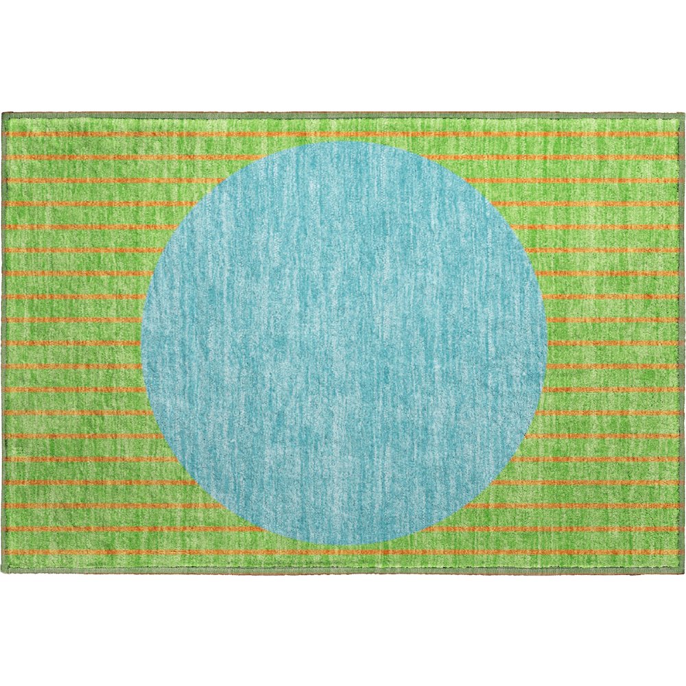 Premium Machine Washable Mayfield AMF994 Lime 1'8" x 2'6" Rug. Picture 1