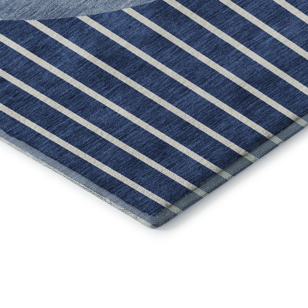 Premium Machine Washable Mayfield AMF994 Navy 1'8" x 2'6" Rug. Picture 3