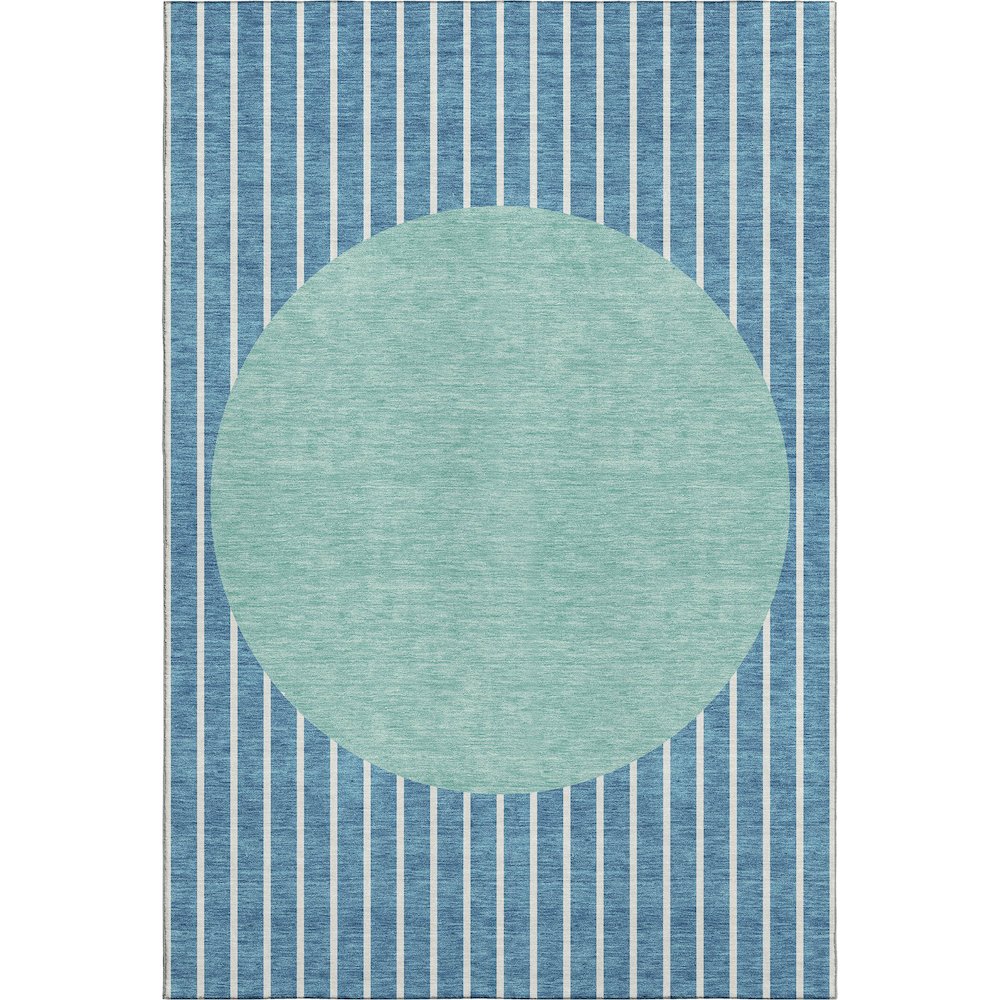 Premium Machine Washable Mayfield AMF994 Teal 2'6" x 3'10" Rug. Picture 1