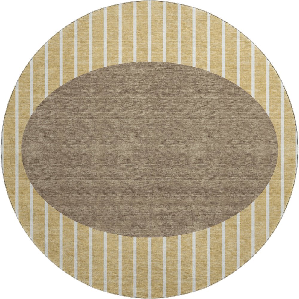 Premium Machine Washable Mayfield AMF994 Wheat 8' x 8' Round Rug. Picture 1