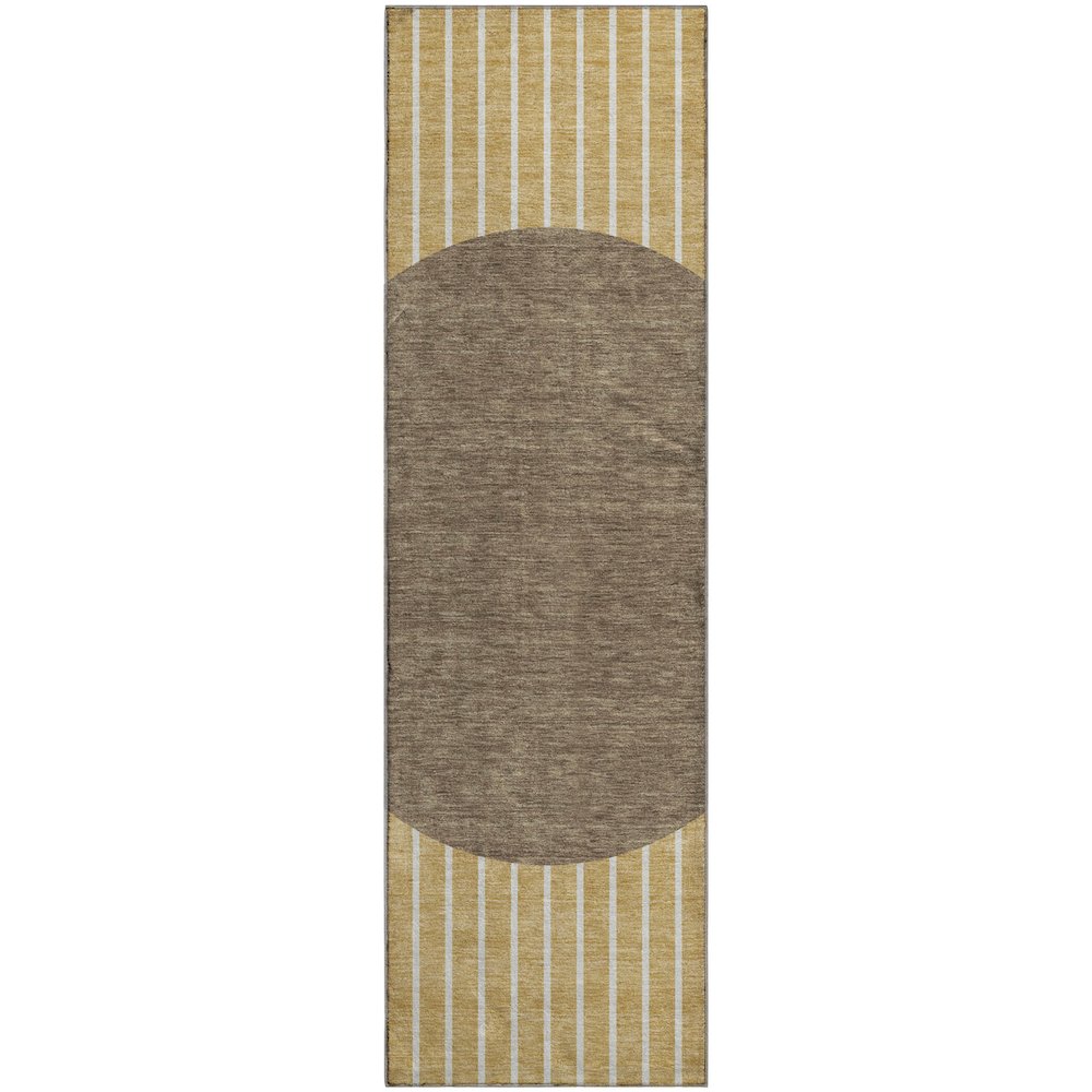Premium Machine Washable Mayfield AMF994 Wheat 2'3" x 7'6" Runner Rug. Picture 1