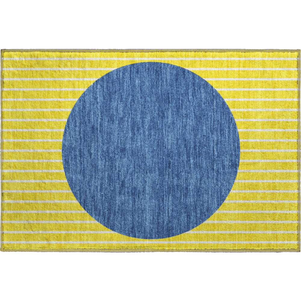 Premium Machine Washable Mayfield AMF994 Yellow 1'8" x 2'6" Rug. Picture 1