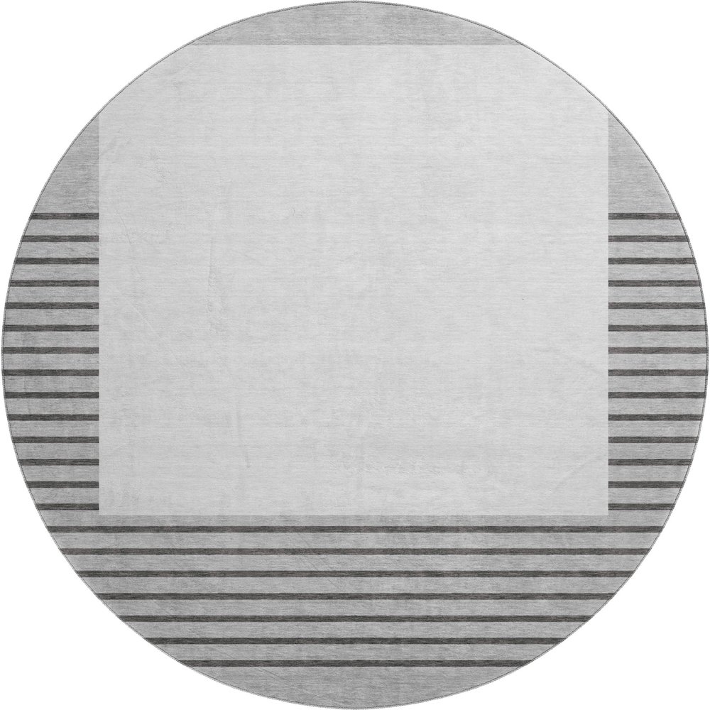 Premium Machine Washable Mayfield AMF995 Gray 8' x 8' Round Rug. Picture 1