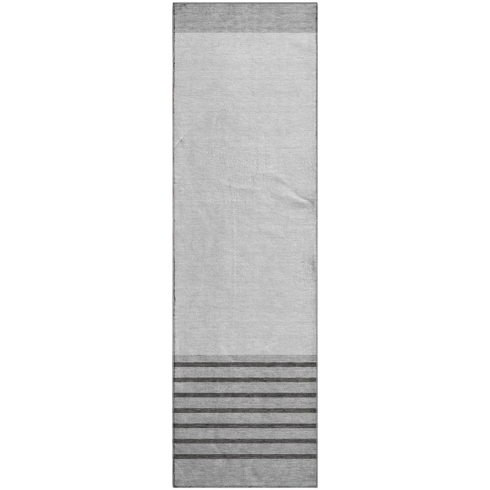 Premium Machine Washable Mayfield AMF995 Gray 2'3" x 7'6" Runner Rug. Picture 1