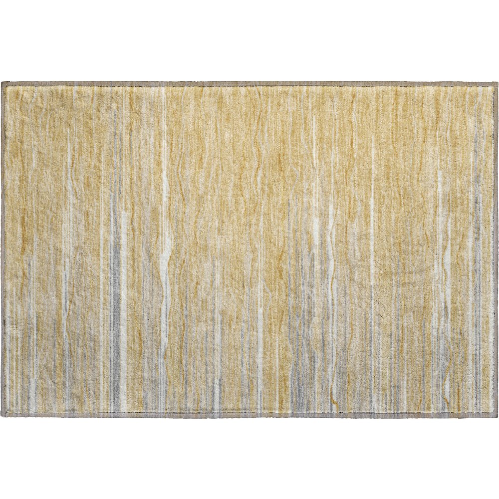 Premium Machine Washable Mayfield AMF996 Gold 1'8" x 2'6" Rug. Picture 1