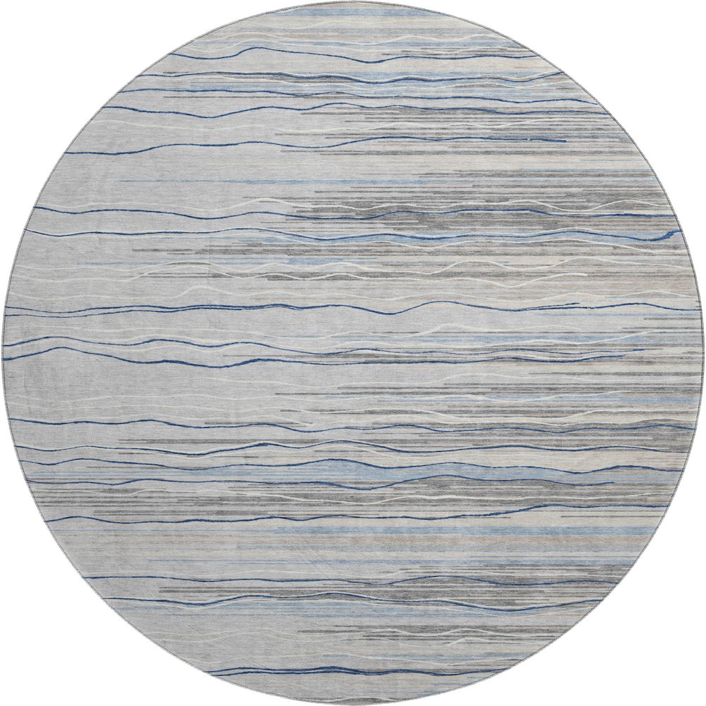 Premium Machine Washable Mayfield AMF996 Gray 8' x 8' Round Rug. Picture 1