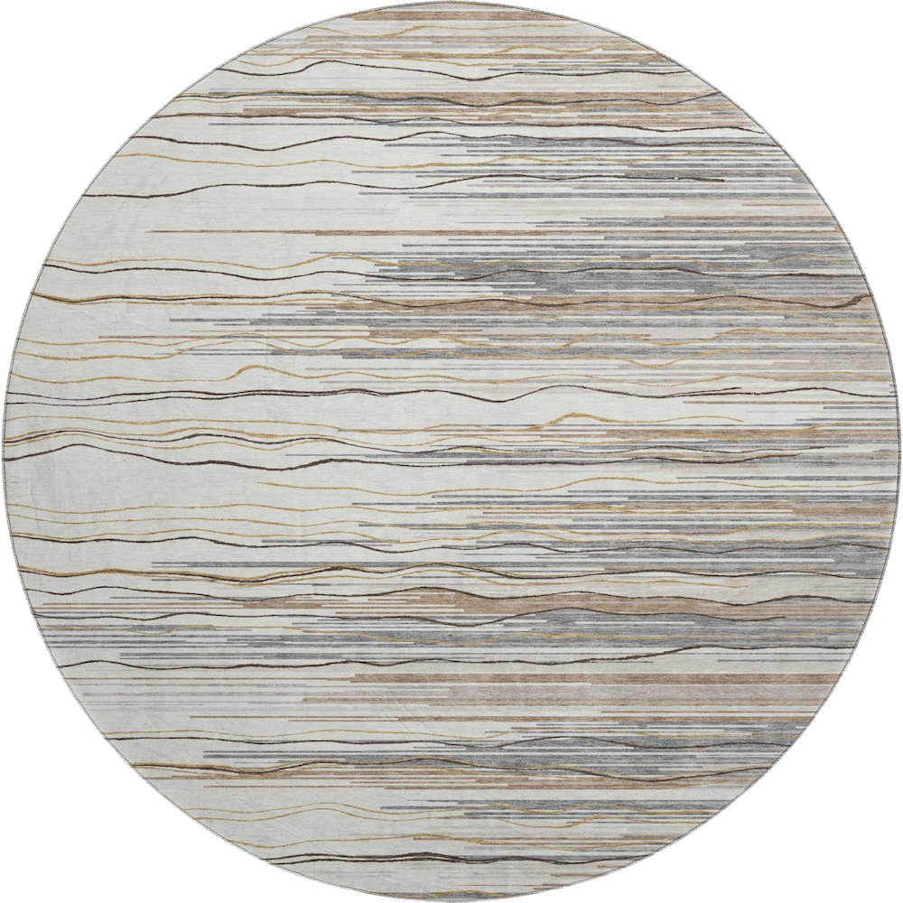 Premium Machine Washable Mayfield AMF996 Ivory 8' x 8' Round Rug. Picture 1