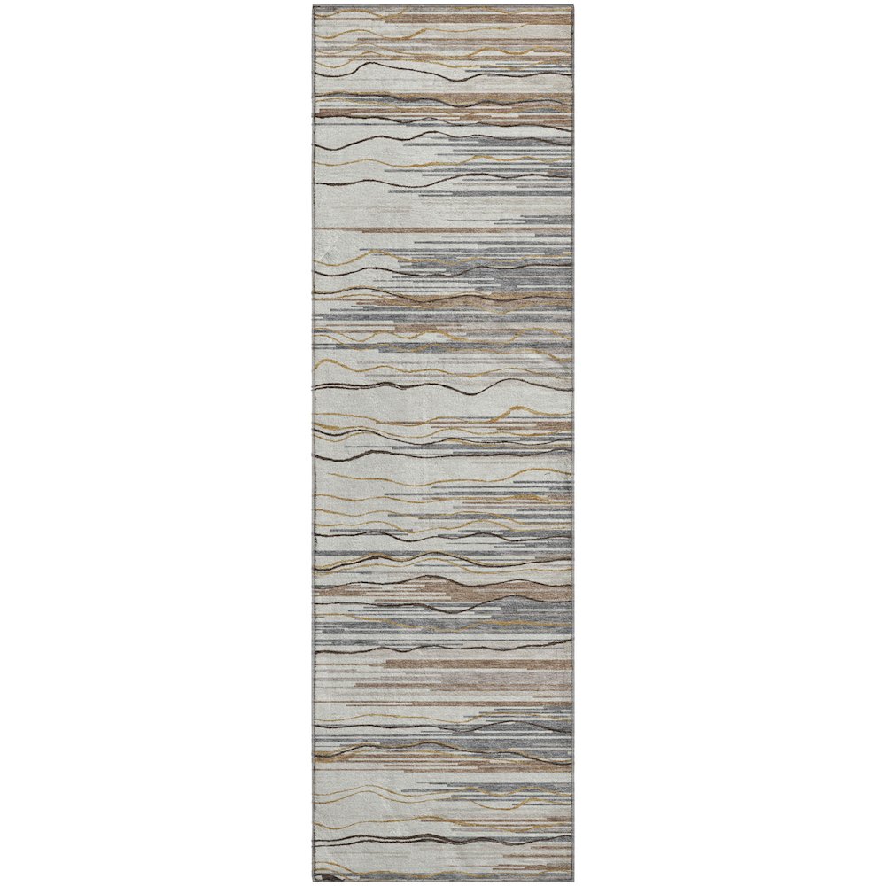 Premium Machine Washable Mayfield AMF996 Ivory 2'3" x 7'6" Runner Rug. Picture 1