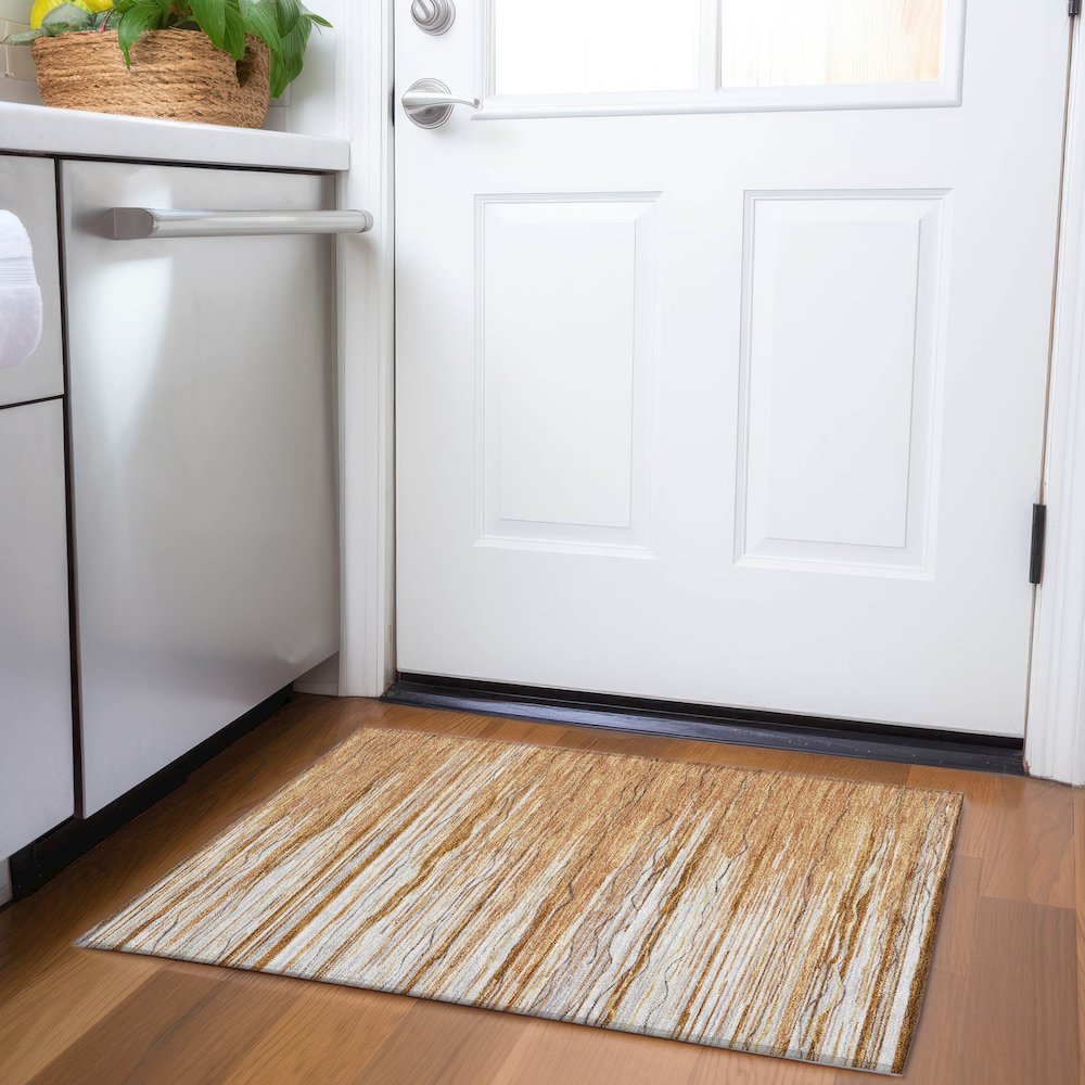 Premium Machine Washable Mayfield AMF996 Paprika 1'8" x 2'6" Rug. Picture 5