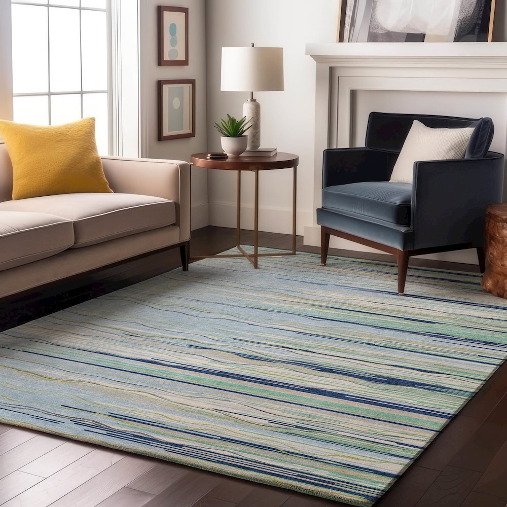 Premium Machine Washable Mayfield AMF996 Sky 2'6" x 3'10" Rug. Picture 5