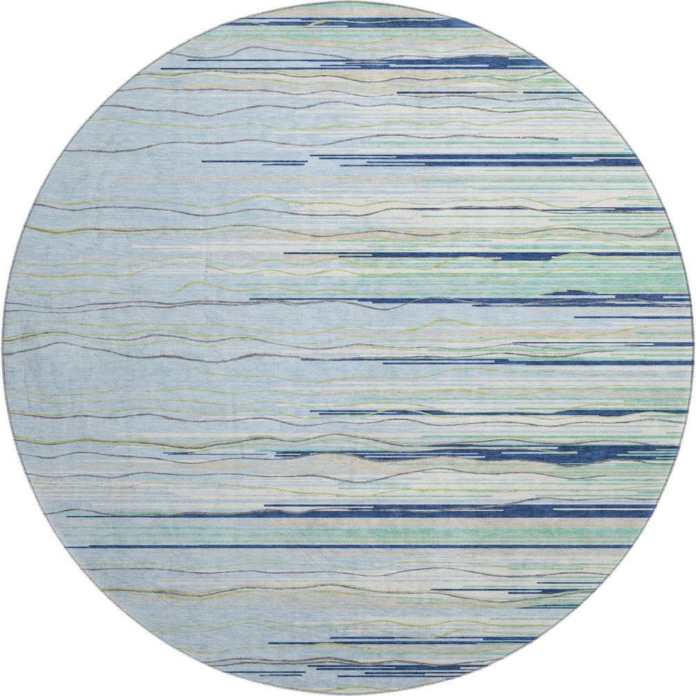 Premium Machine Washable Mayfield AMF996 Sky 8' x 8' Round Rug. Picture 1