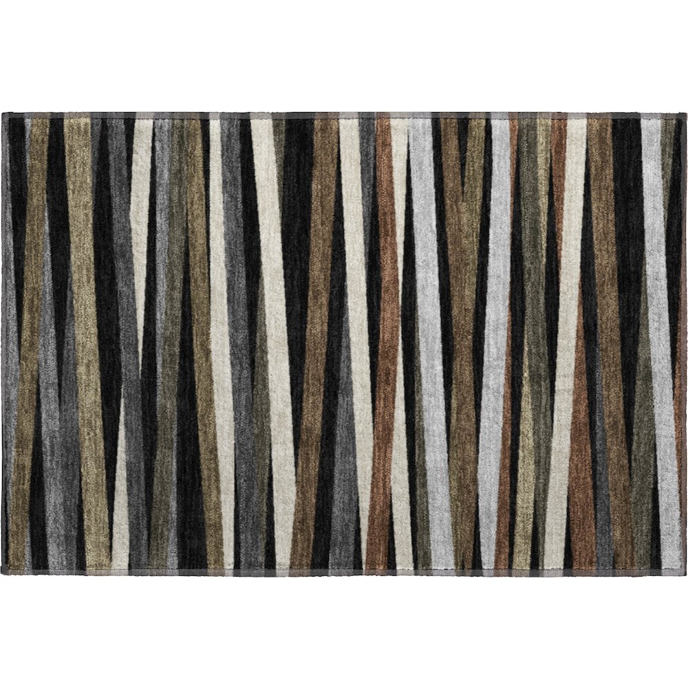 Premium Machine Washable Mayfield AMF997 Black 1'8" x 2'6" Rug. Picture 1