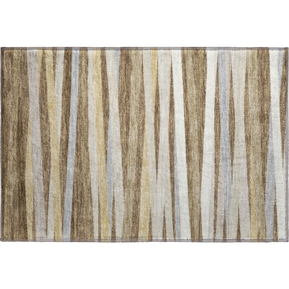 Premium Machine Washable Mayfield AMF997 Brown 1'8" x 2'6" Rug. Picture 1
