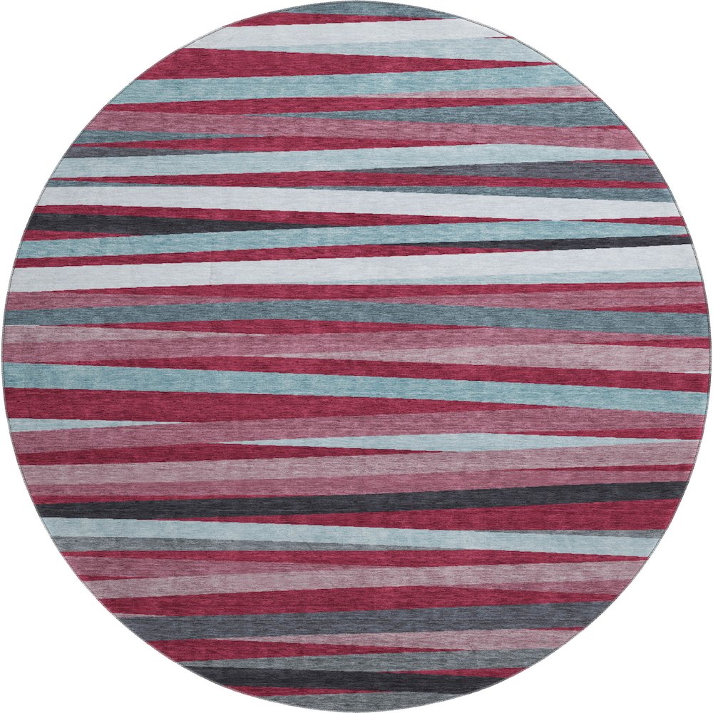 Premium Machine Washable Mayfield AMF997 Burgundy 8' x 8' Round Rug. Picture 1