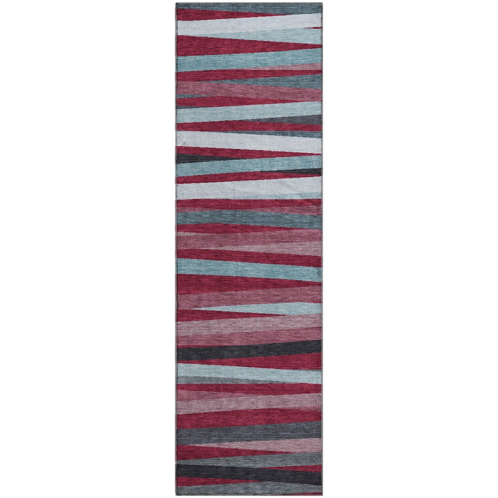 Premium Machine Washable Mayfield AMF997 Burgundy 2'3" x 7'6" Runner Rug. Picture 1