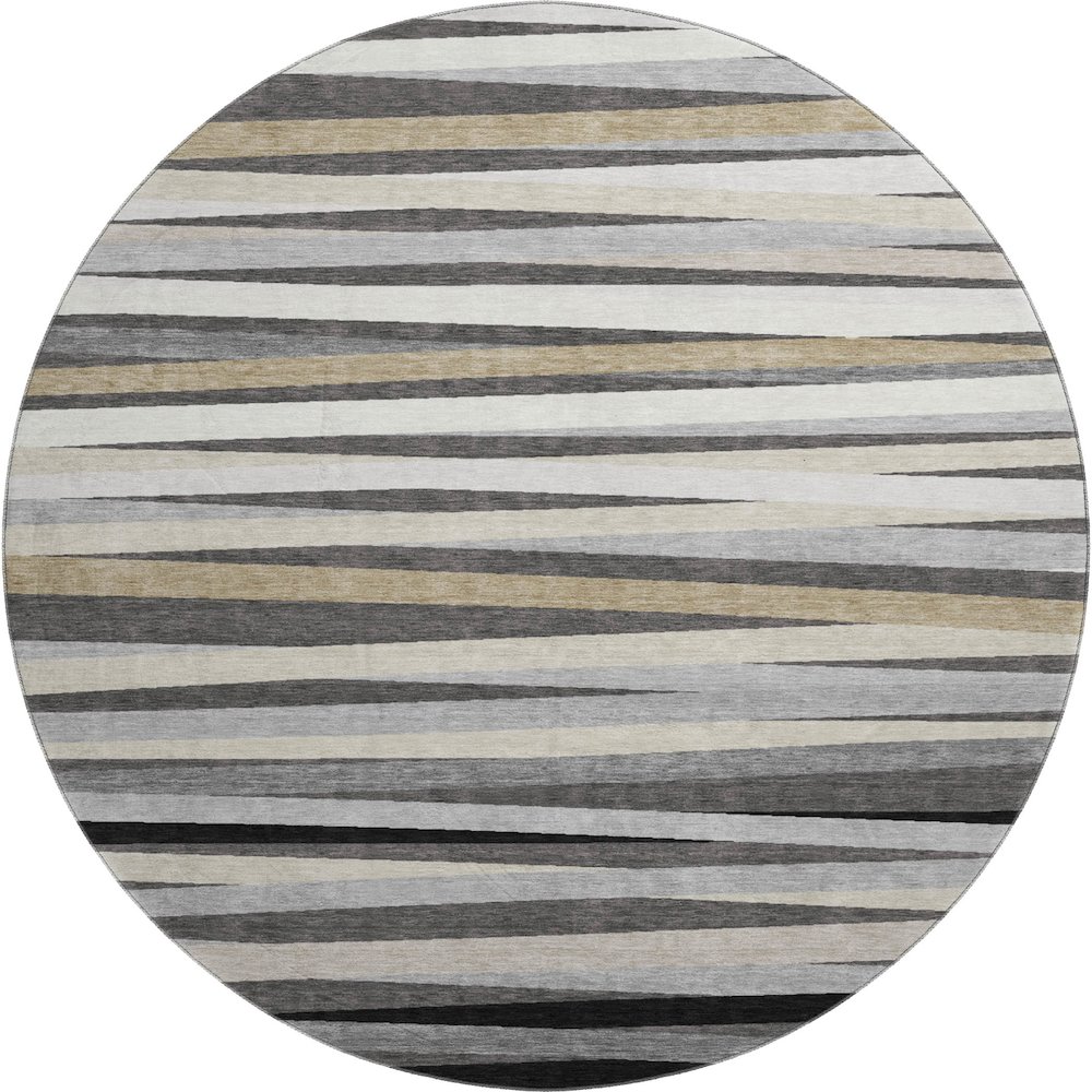 Premium Machine Washable Mayfield AMF997 Gray 8' x 8' Round Rug. Picture 1