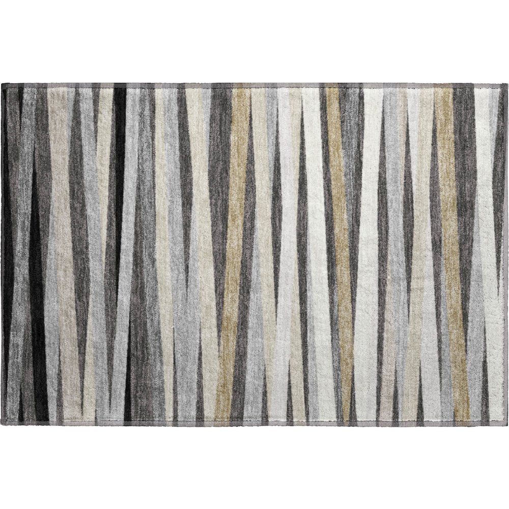 Premium Machine Washable Mayfield AMF997 Gray 1'8" x 2'6" Rug. Picture 1