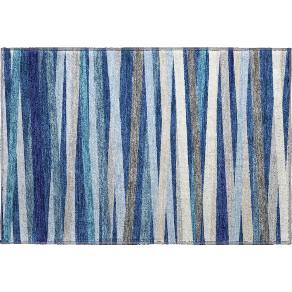 Premium Machine Washable Mayfield AMF997 Navy 1'8" x 2'6" Rug. Picture 1