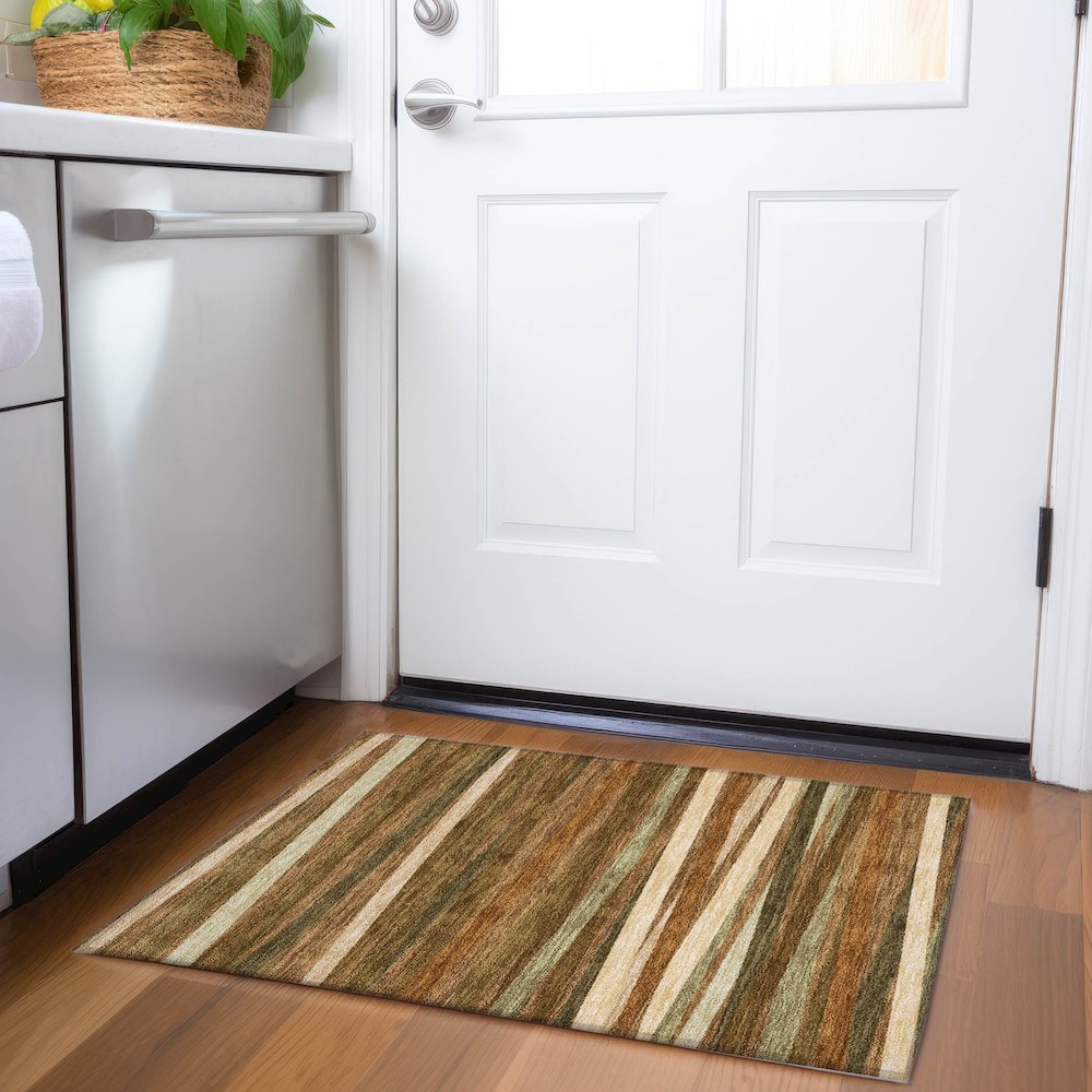 Premium Machine Washable Mayfield AMF997 Paprika 1'8" x 2'6" Rug. Picture 5