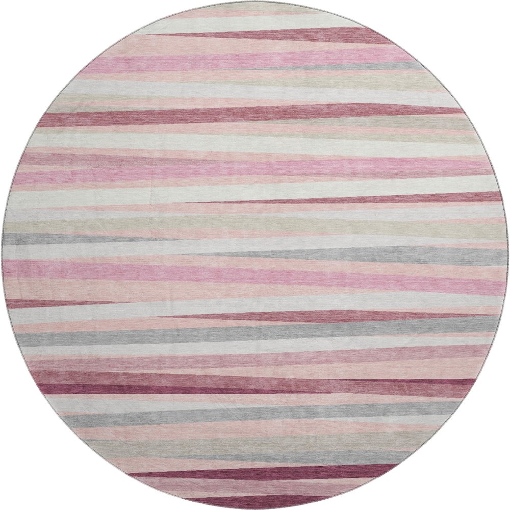 Premium Machine Washable Mayfield AMF997 Pink 8' x 8' Round Rug. Picture 1