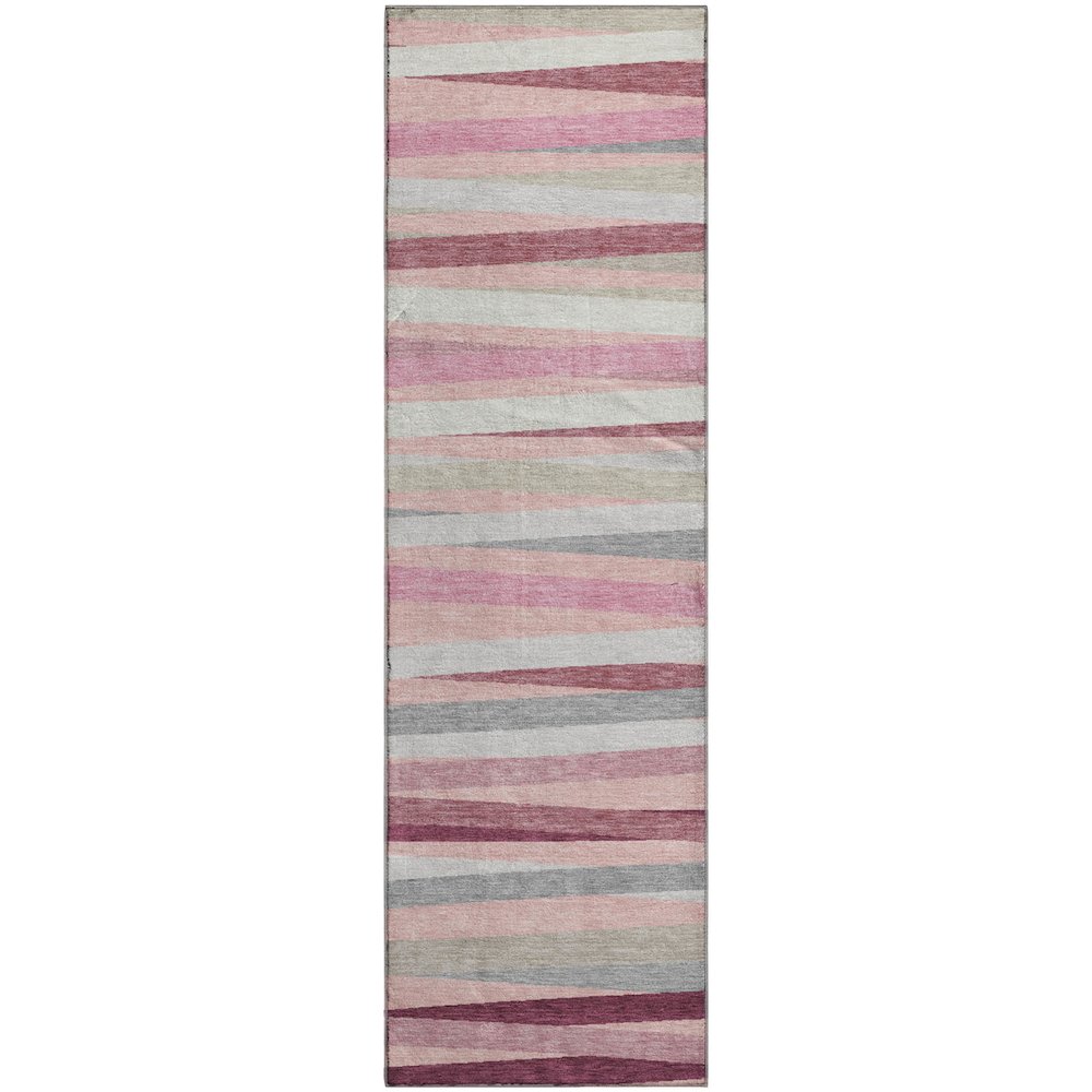 Premium Machine Washable Mayfield AMF997 Pink 2'3" x 7'6" Runner Rug. Picture 1