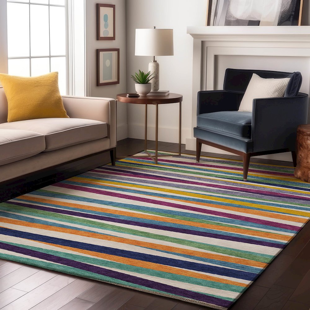 Premium Machine Washable Mayfield AMF997 White 2'6" x 3'10" Rug. Picture 5