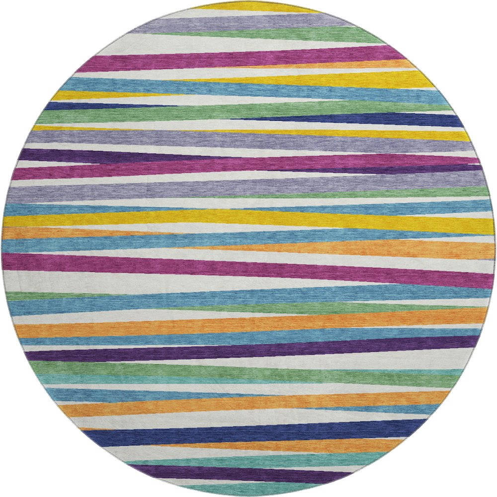 Premium Machine Washable Mayfield AMF997 White 8' x 8' Round Rug. Picture 1