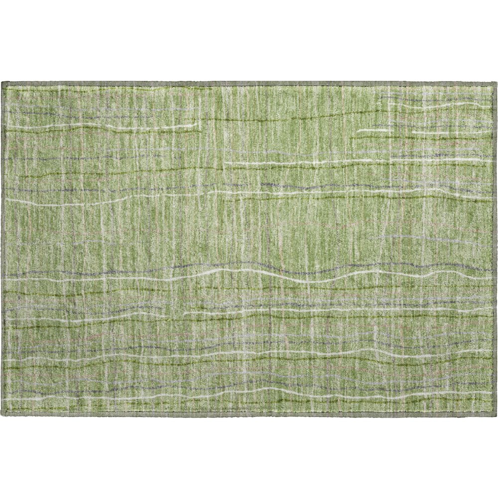 Premium Machine Washable Mayfield AMF998 Green 1'8" x 2'6" Rug. Picture 1
