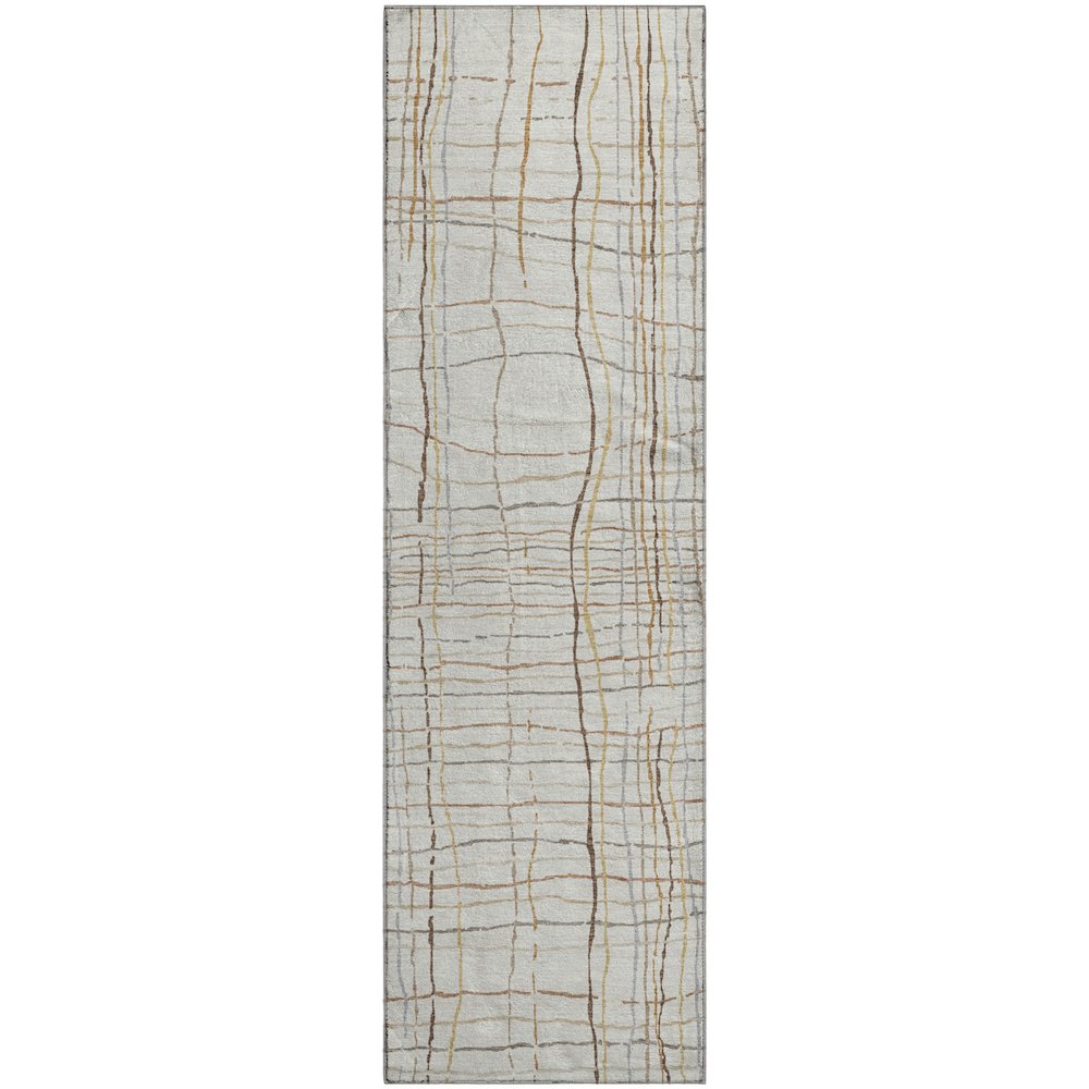 Premium Machine Washable Mayfield AMF998 Ivory 2'3" x 7'6" Runner Rug. Picture 1