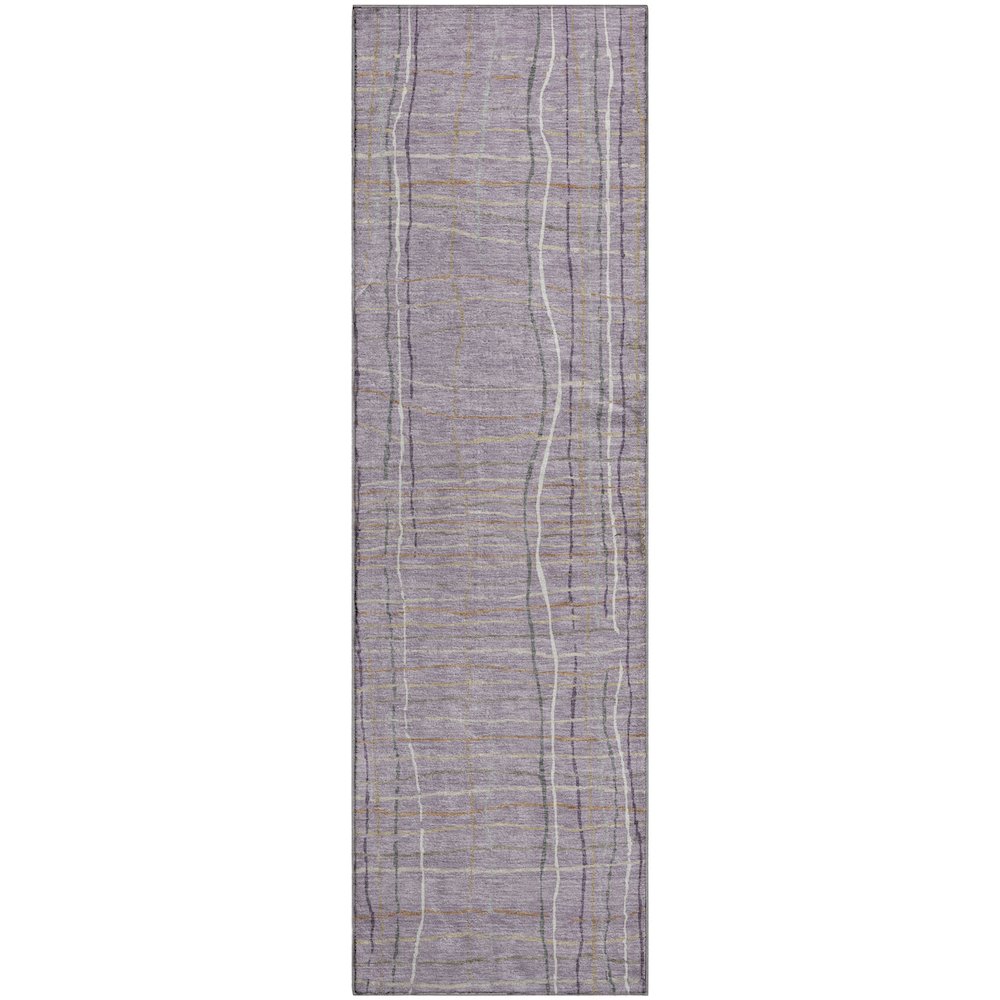 Premium Machine Washable Mayfield AMF998 Lavender 2'3" x 7'6" Runner Rug. Picture 1