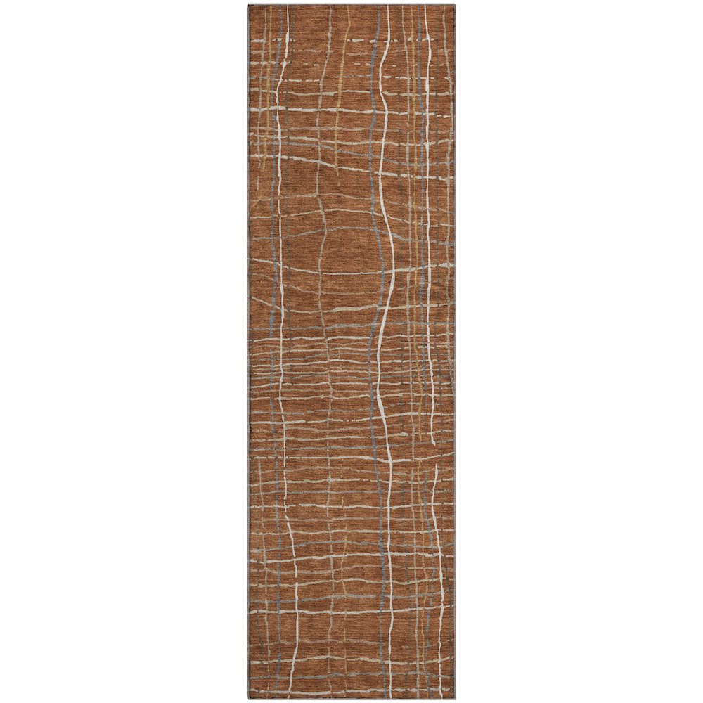 Premium Machine Washable Mayfield AMF998 Paprika 2'3" x 7'6" Runner Rug. Picture 1