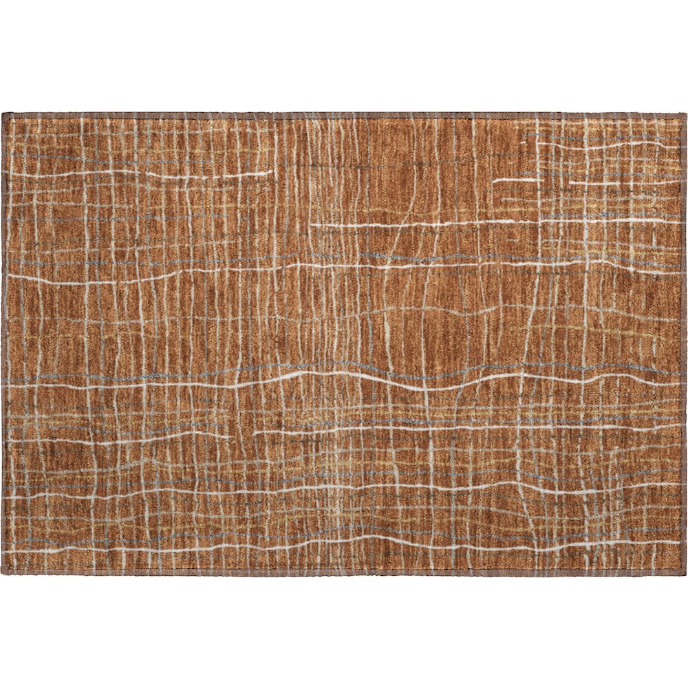 Premium Machine Washable Mayfield AMF998 Paprika 1'8" x 2'6" Rug. Picture 1
