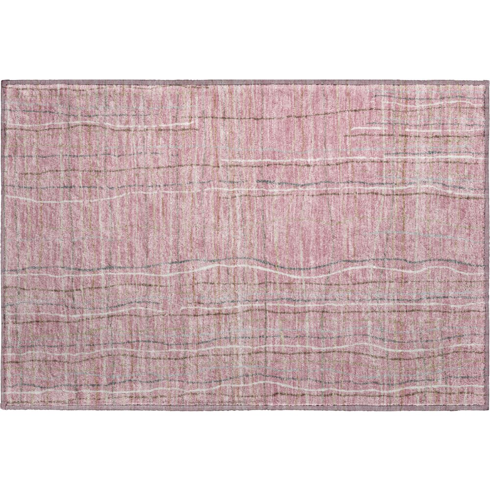 Premium Machine Washable Mayfield AMF998 Pink 1'8" x 2'6" Rug. Picture 1