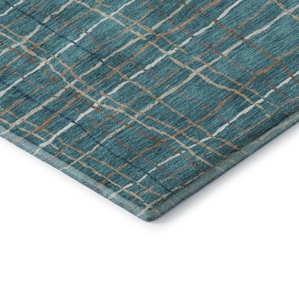 Premium Machine Washable Mayfield AMF998 Teal 1'8" x 2'6" Rug. Picture 3