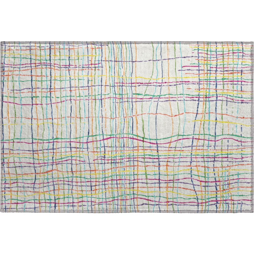 Premium Machine Washable Mayfield AMF998 White 1'8" x 2'6" Rug. Picture 1