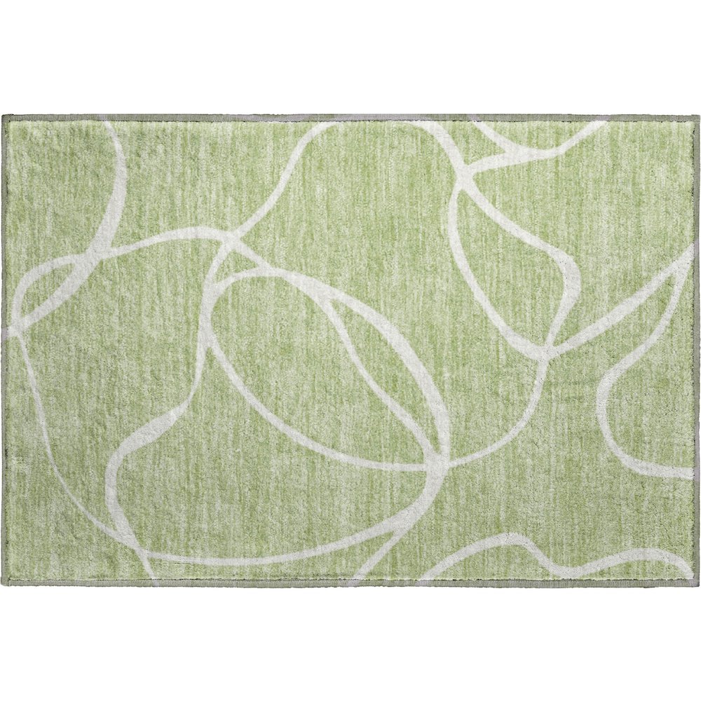Premium Machine Washable Mayfield AMF999 Aloe 1'8" x 2'6" Rug. Picture 1