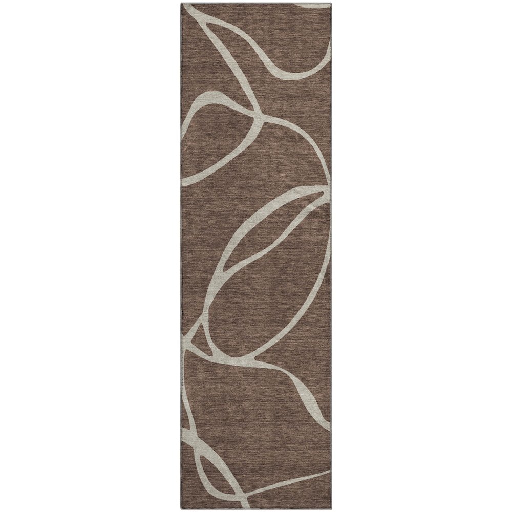 Premium Machine Washable Mayfield AMF999 Brown 2'3" x 7'6" Runner Rug. Picture 1