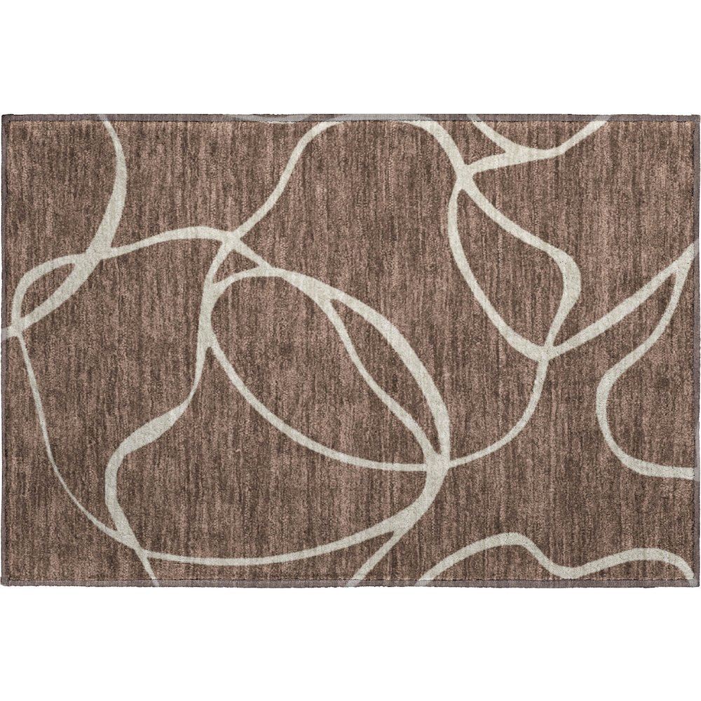 Premium Machine Washable Mayfield AMF999 Brown 1'8" x 2'6" Rug. Picture 1