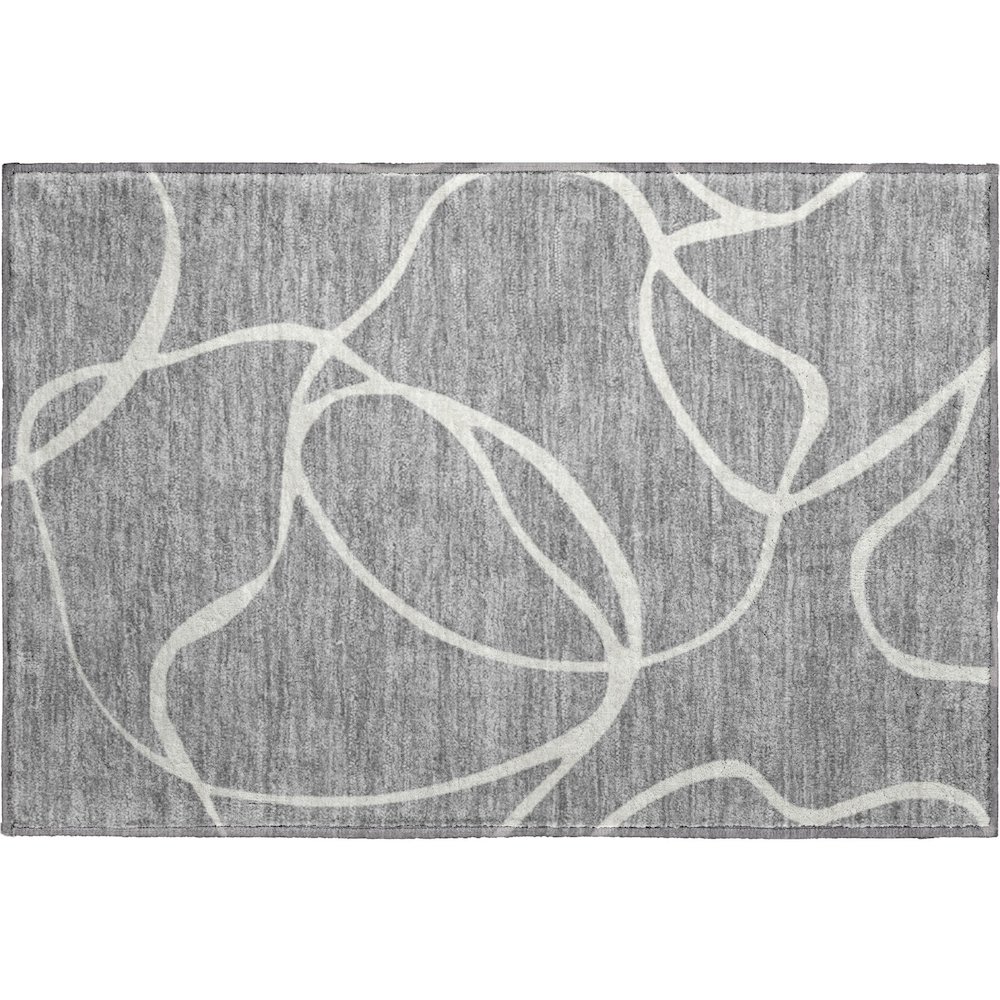 Premium Machine Washable Mayfield AMF999 Gray 1'8" x 2'6" Rug. Picture 1