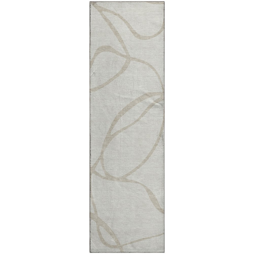 Premium Machine Washable Mayfield AMF999 Ivory 2'3" x 7'6" Runner Rug. Picture 1