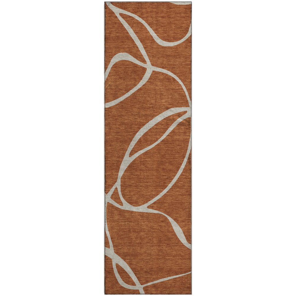 Premium Machine Washable Mayfield AMF999 Paprika 2'3" x 7'6" Runner Rug. Picture 1