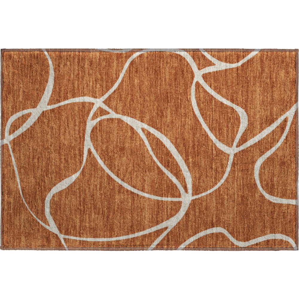 Premium Machine Washable Mayfield AMF999 Paprika 1'8" x 2'6" Rug. Picture 1