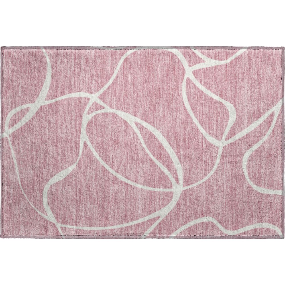 Premium Machine Washable Mayfield AMF999 Pink 1'8" x 2'6" Rug. Picture 1