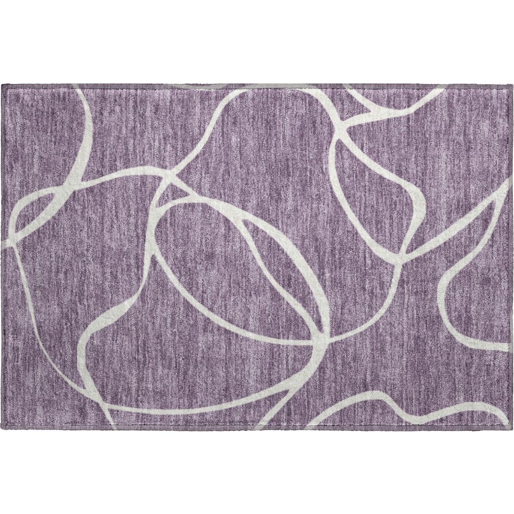Premium Machine Washable Mayfield AMF999 Purple 1'8" x 2'6" Rug. Picture 1