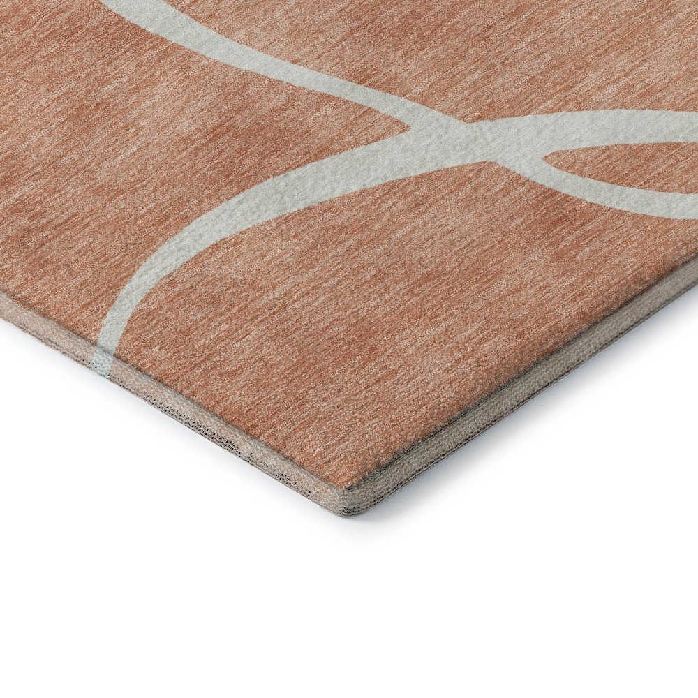 Premium Machine Washable Mayfield AMF999 Salmon 1'8" x 2'6" Rug. Picture 3